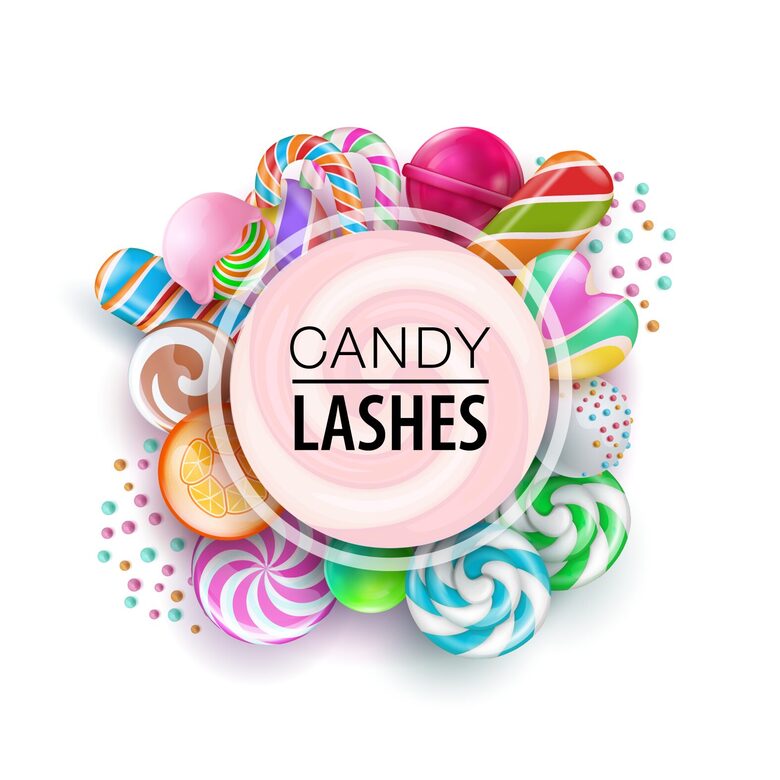 Логотип бренда Candy Lashes — профессиональные материалы для наращивания ресниц
